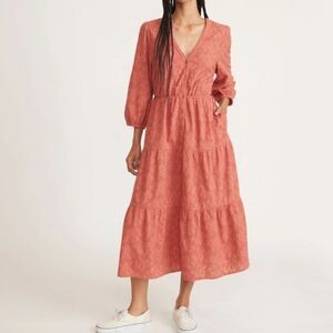 NWOT Marine Layer Eyelet Willow midi dress Mineral Red
